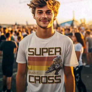 Retro Supercross/1970's Supercross/Vintage Supercross Unisex Jersey Short Sleeve Tee