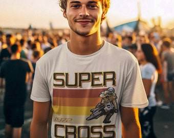Retro Supercross/1970's Supercross/Vintage Supercross Unisex Jersey Short Sleeve Tee