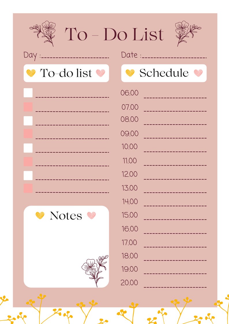 PDF Digital Downloadable To do List Etsy Pdf digital downloadable to do list etsy