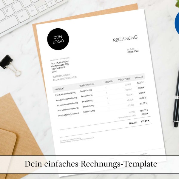 Smart invoice template in Word German