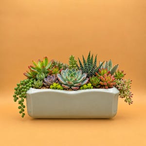 Shawnee Pottery VINTAGE Light Gray Rectangle Ceramic Planter J152W
