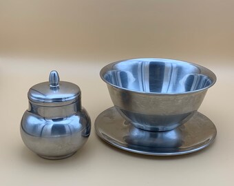 Onieda Stainless Steel VINTAGE Plated Serving and Sugar Bowl