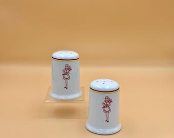 Diner Salt & Pepper VINTAGE Shakers | Ceramic Waitress Restaurant Shakers | Retro Kitchen Decor | Mid Century Kitchen Collectible