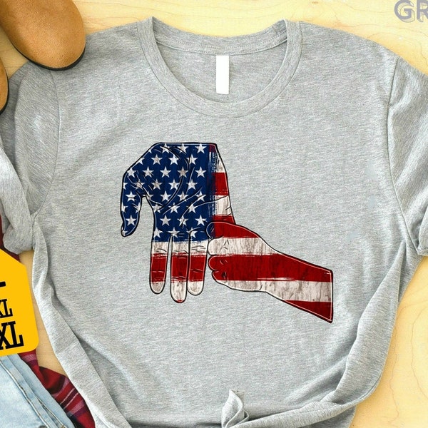 Father And Child Shirt, Father's Day Shirt, Best Dad Shirt, American Flag Shirt, Father And Child Hands Shirt, New Dad Gift, 4th Of July Tee