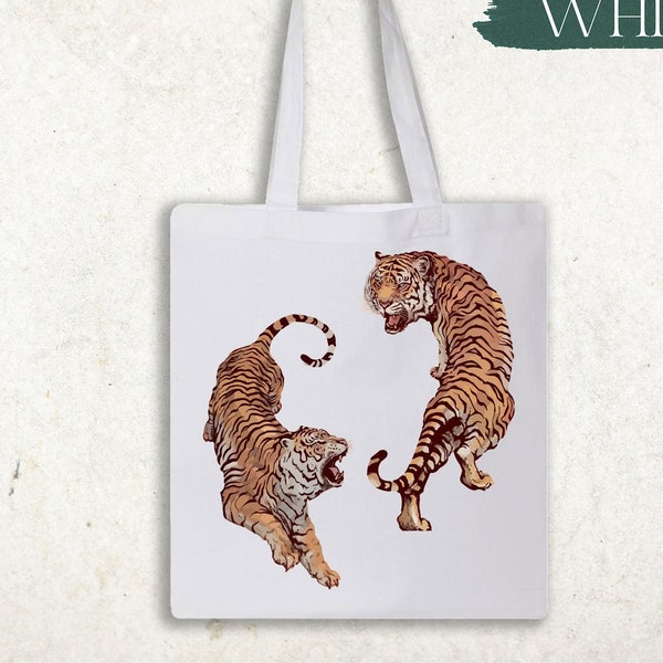 Tiger Tote Bag, Wildlife Tote Bag, Animal Print, Gift For Tiger Lover, Casual Safari Style,  Animal Tote Bag, Animal Lover Tote Bag