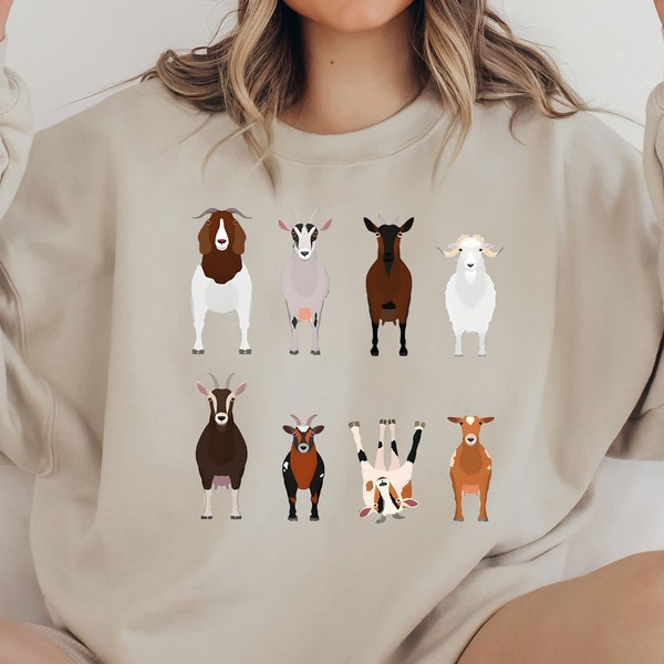 Goat Theme Sweatshirt, Cute Goat Sweatshirt, Farm Animals Sweatshirt, Animal Sweatshirt, Gift For Goat Lover, Farmer Sweatshirt, Funny Gift