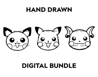 Pikachu Raichu Pichu - Digital Download