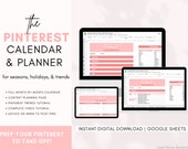 Pinterest Calendar, Pinterest Planner, Pinterest Organizer, Social Media Planner & Calendar, Pinterest Content Planner, Pinterest Marketing