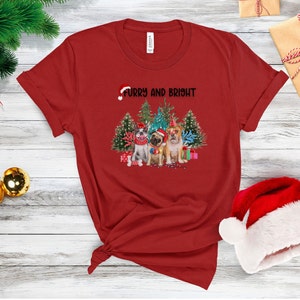 Furry and Bright, Dog Lovers Christmas shirt, Cute, Funny Dog person shirt