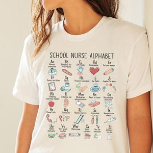 Nurse Shirts, School Nurse Alphabet T shirt, School Nurse ABCs Sweatshirt, school nurse gift nursing nurse, Nursing Appreciation Gift