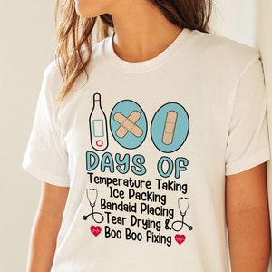 Nurse Shirts, Labor and Delivery Nurse Shirt, 100 days of school shirt for school nurse, school nurse gift, 100th Day Of School Nurse