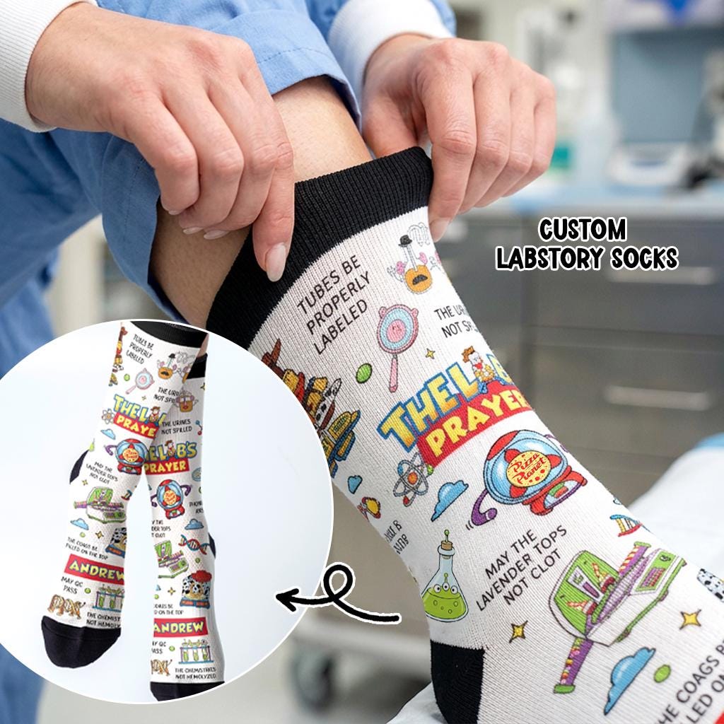 Lab Week Socks Lab Week 2026 Socks Lab Story the Lab's Prayer Medical Laboratory Gift ...