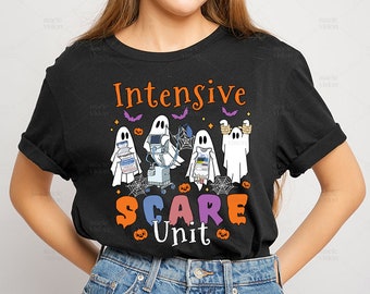 Halloween ICU Nurse Shirt, Intensive Scare Unit,ICU Boo Crew Funny Nicu Picu Nurse Tech Shirt,intensive care unit Rn Tshirt, Spocky Nurse