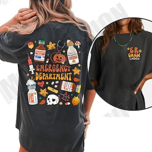 Halloween ER Nurse Shirt, Halloween Nurse Shirt,ER Boo Crew Funny ER Ed Nurse Tech Shirt Emergency Room Rn Tshirt, Emergency Department Gift