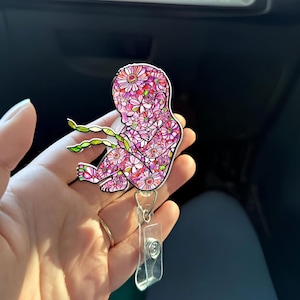 Floral Fetus Badge Reel, L&D Nurse Gift, Labor Delivery Nurse Accessory, OB Nurse ID Holder, Cute Medical Badge Clip, Maternity, Birth Nurse
