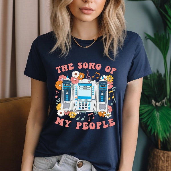 Retro ICU Nurse Shirt, The Song Of My People Shirt, Funny Beeping IV Infusion Pump, American Nicu Peds ICU Rn Shirt,Patriotic Nurse Shirt