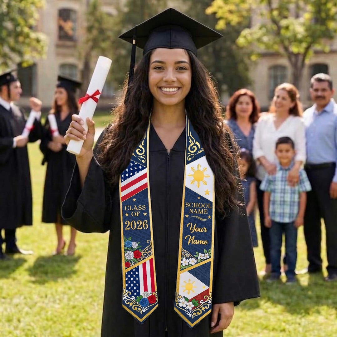 Custom Filipino Graduation Sash Class of 2026, Personalized Filipinos ...