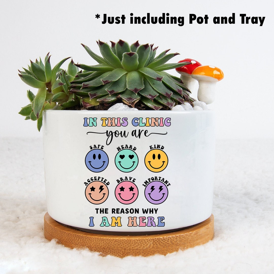 Custom Name School Nurse Floral Mini Plant Pot, School Nurse Flowerpot