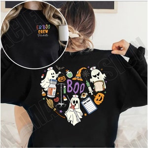 Halloween ER Nurse Shirt, Halloween Nurse Shirt,ER Boo Crew Funny ER Ed Nurse Tech Shirt,Emergency Room Rn Tshirt, Emergency Department Gift