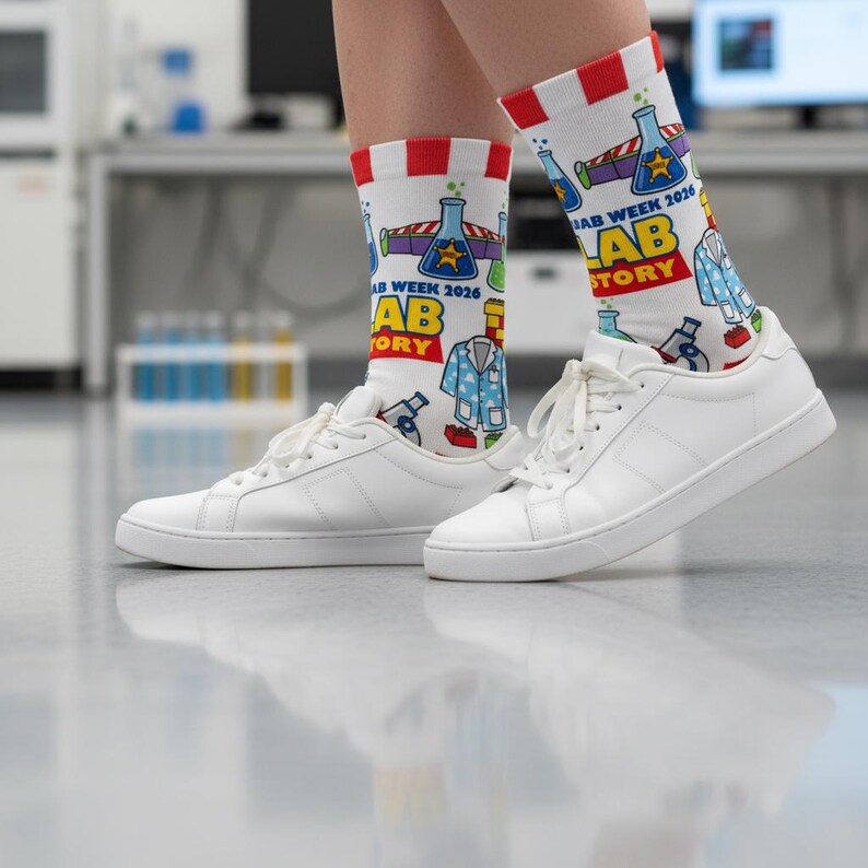 Science Lab Socks Lab Story Crew Socks: Medical Science, Lab Week Appreciation, Med Tech ...
