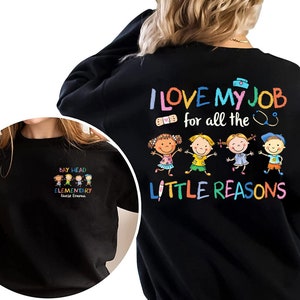 Personalized School Nurse Shirts, I Love my Job For All Little Reasons, PreK Elementary School Nurse Appreciation Gift,Custom Back To School