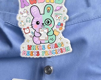 Carrete de insignias de neurodiversidad, bonito soporte para identificación de TDAH, autismo, TDAH, divertido regalo neurodiverso, neurodivergente y neuropicante para enfermeras terapeutas.