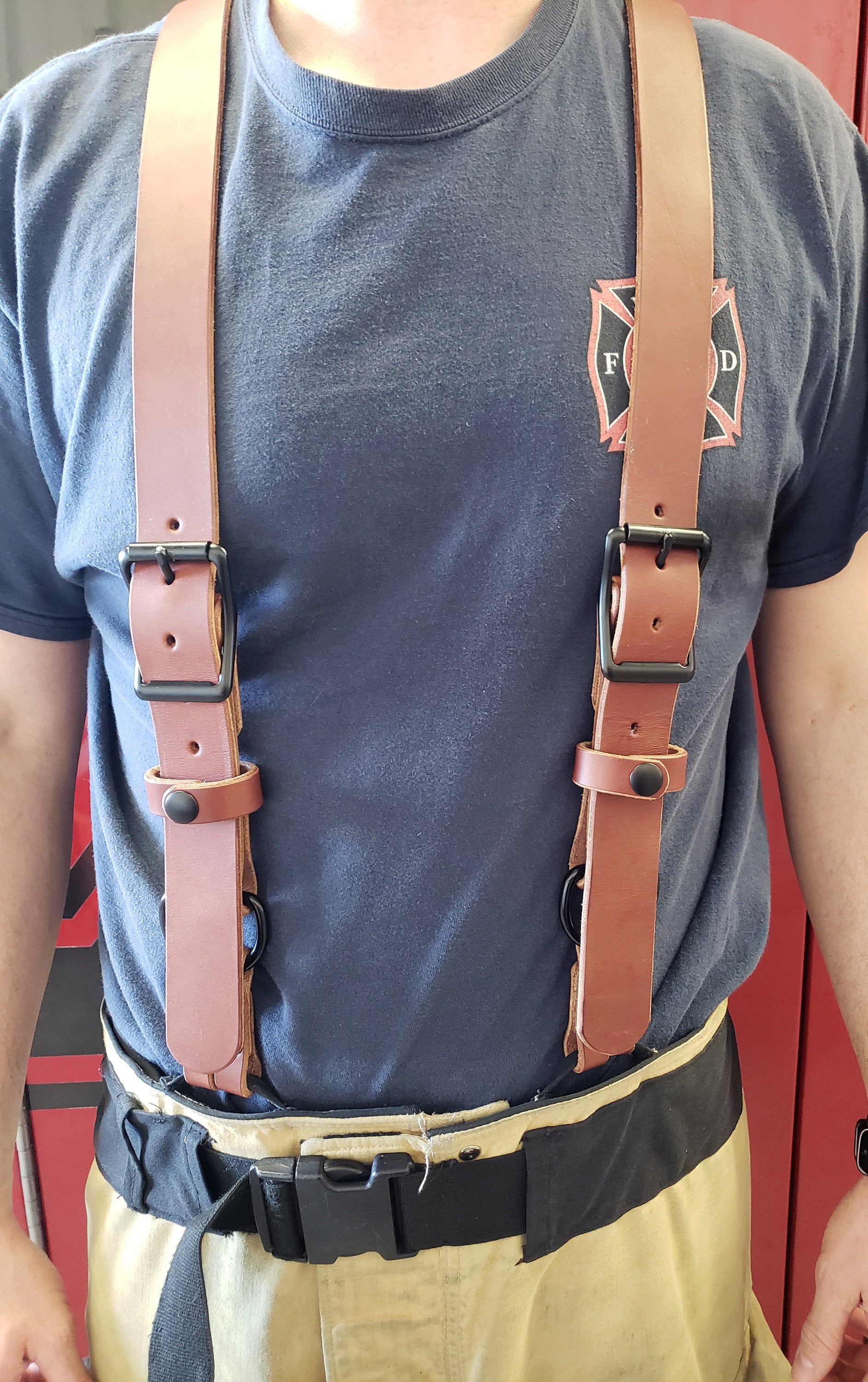 Firefighter Leather Suspenders - Etsy