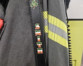 Custom Leather Firefighter Radio Strap