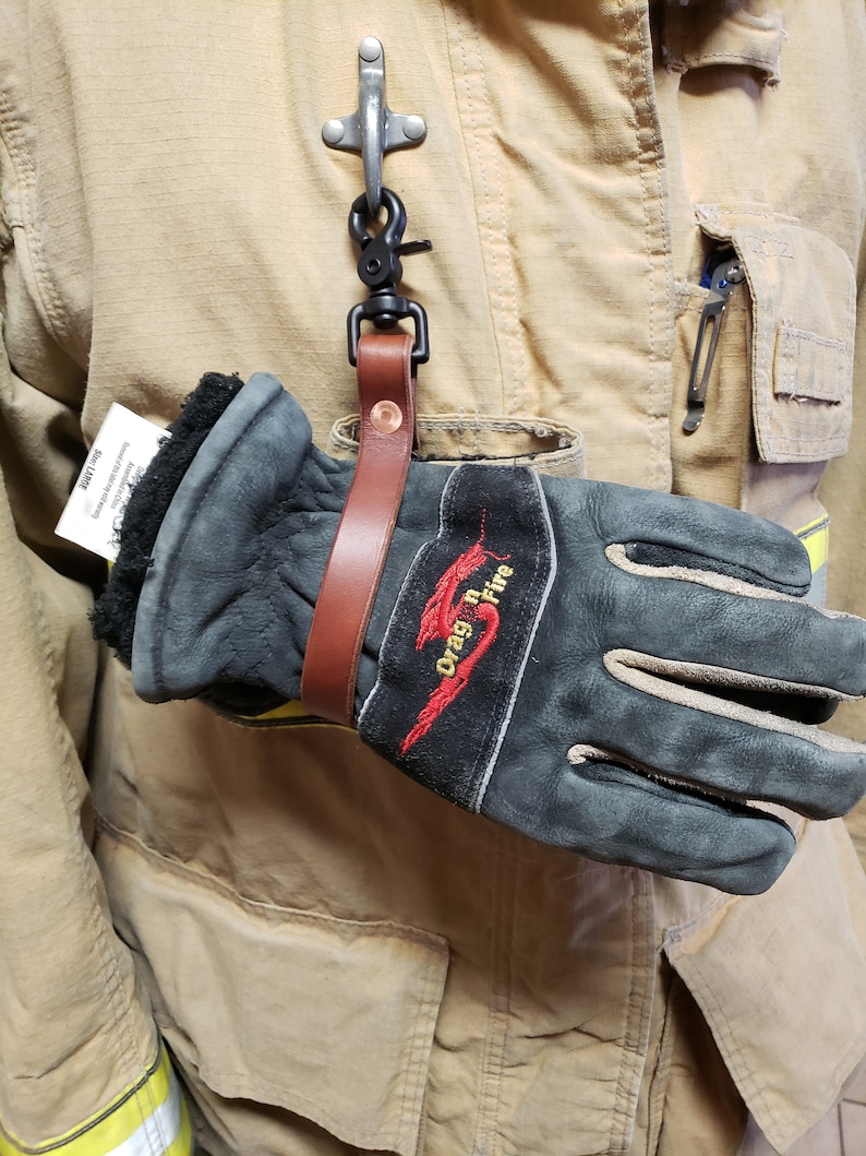 Custom Firefighter Leather Glove Stap Etsy