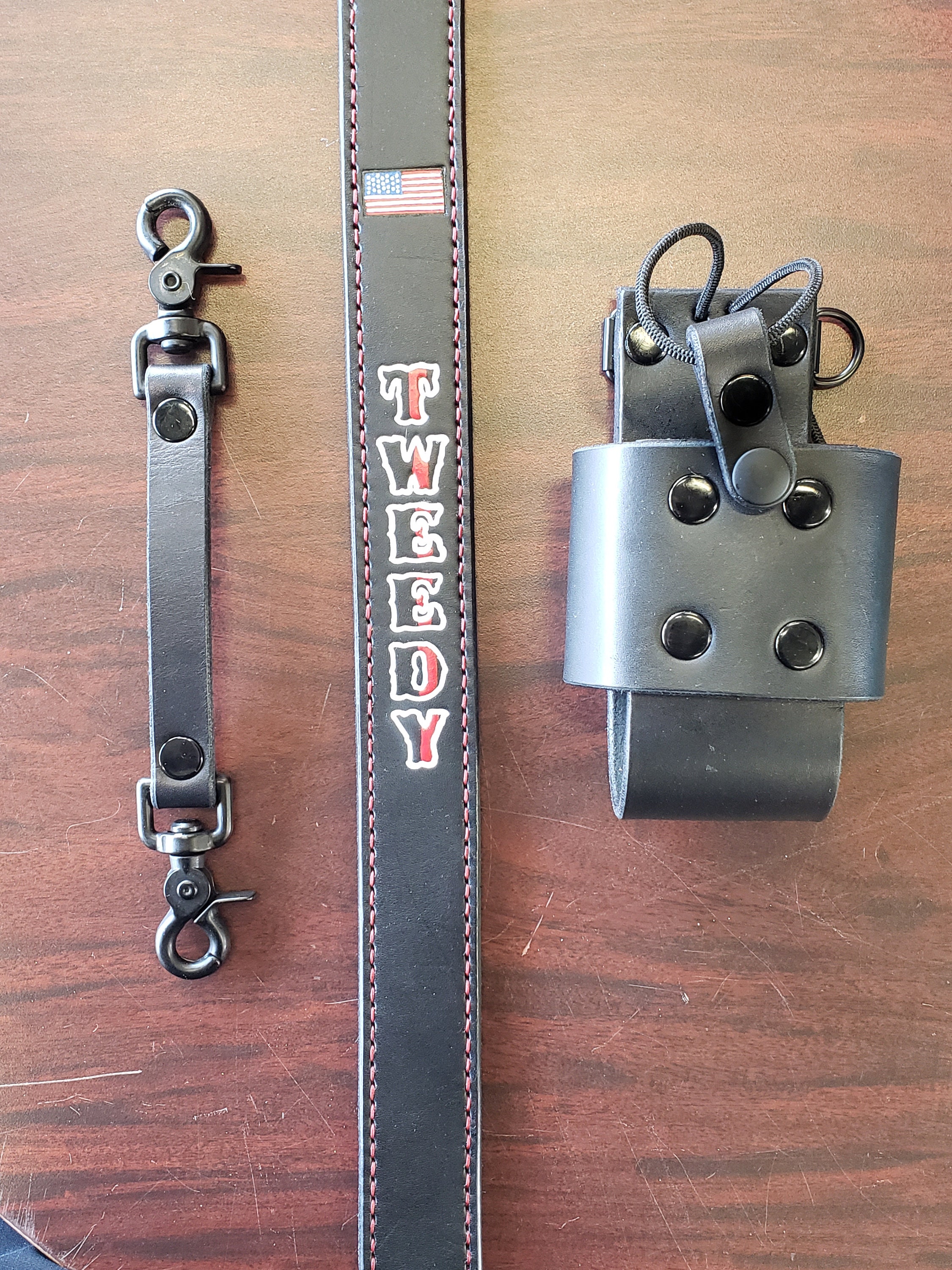 Custom Leather Firefighter Radio Strap Etsy
