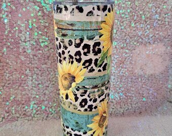 Sunflower Print 20 oz Sublimated Tumbler