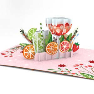 Pop-upkaart Cheers To Life, 3D-kaarten, kerstkaart, wenskaarten, gelukkige verjaardagscadeaukaart, handgemaakte kaart, papierkunst,