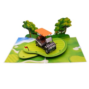 3D Golf Pop Up Card: Handmade Paper Craft Birthday Gift