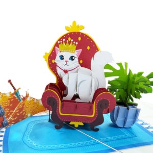Pop-upkaart kat, 3D-kaarten, kerstkaart, wenskaarten, gelukkige verjaardagscadeaukaart, handgemaakte kaart, papieren ambacht,