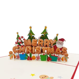 Carte pop-up joyeux Noël, cartes 3D, carte de Noël, cartes de voeux, carte-cadeau de joyeux anniversaire, carte faite main, travaux manuels en papier,