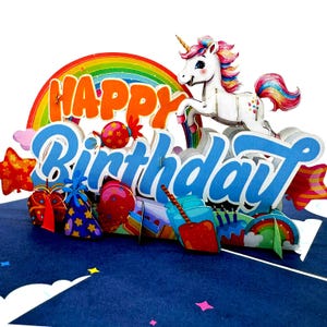 Unicorn  Pop Up Card, 3D Cards, Christmas  Card, Greeting Cards,Happy Birthday Gift card,handmade card,paper craft,