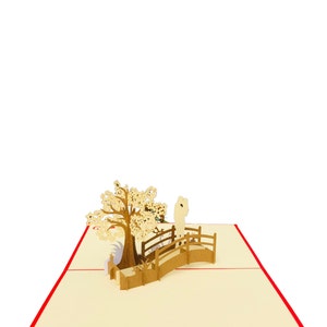 Piękna karta pop-up dla pary, karty 3D, kartka świąteczna, kartki okolicznościowe, karta podarunkowa z okazji urodzin, ręcznie robiona kartka, papierowe rzemiosło,