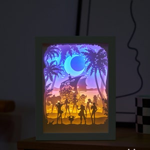 Papercut Light Box Paper carving light box night light 3d led light box Shadow Box -One piece