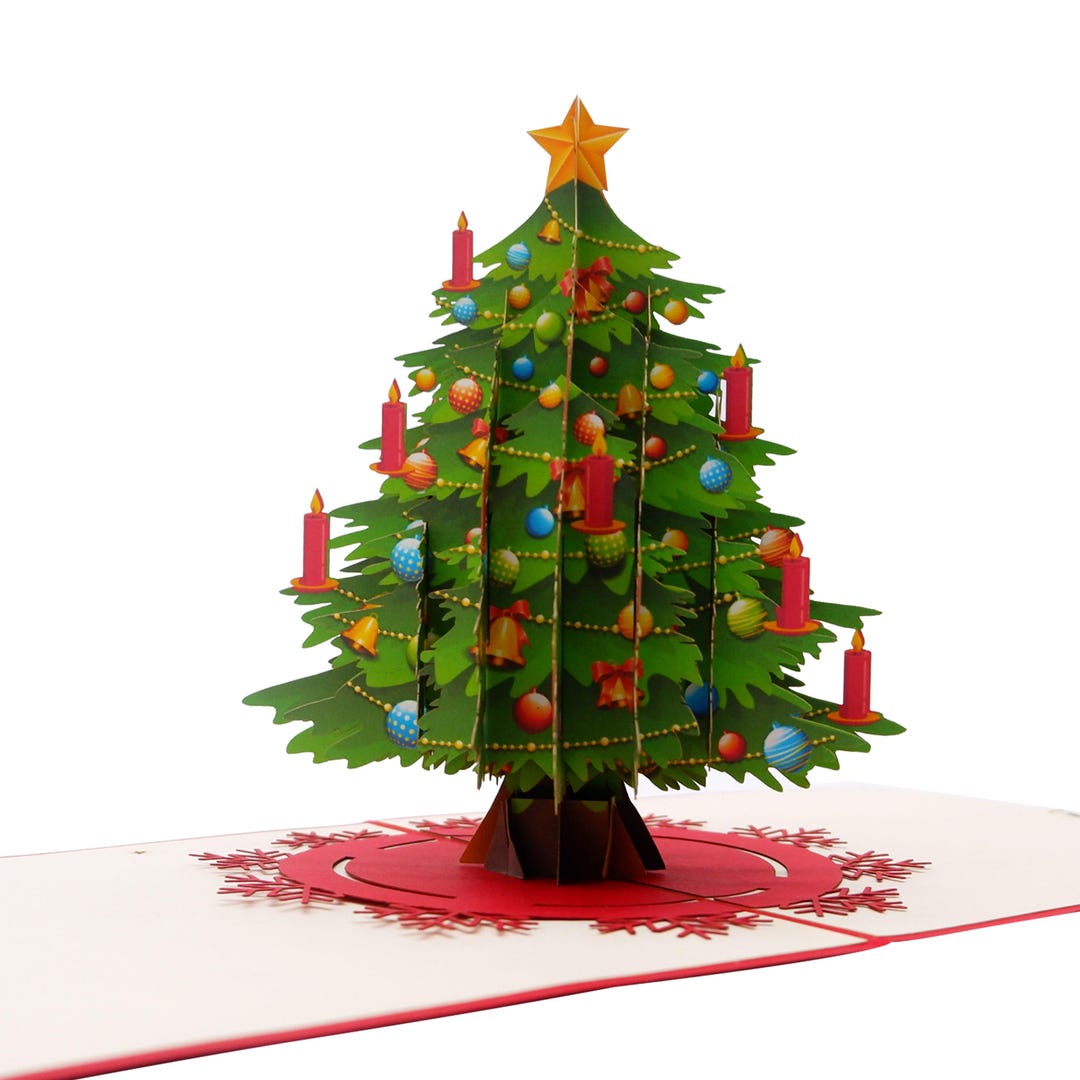 3D Christmas Tree Pop up Card: Handmade Paper Craft - Etsy