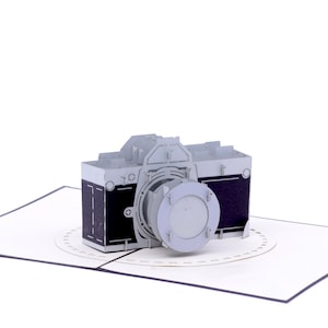 Biglietto pop-up per fotocamera, biglietti 3D, biglietti di Natale, biglietti d'auguri, biglietti regalo di buon compleanno, biglietti fatti a mano