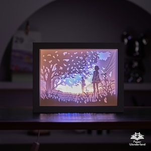 Scatola luminosa intagliata in carta Scatola luminosa intagliata in carta Luce notturna Scatola luminosa a LED 3D Scatola delle ombre
