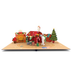 Carte pop-up pour chien et chat de Noël, cartes 3D, carte de Noël, cartes de vœux, carte cadeau de joyeux anniversaire, carte faite à la main