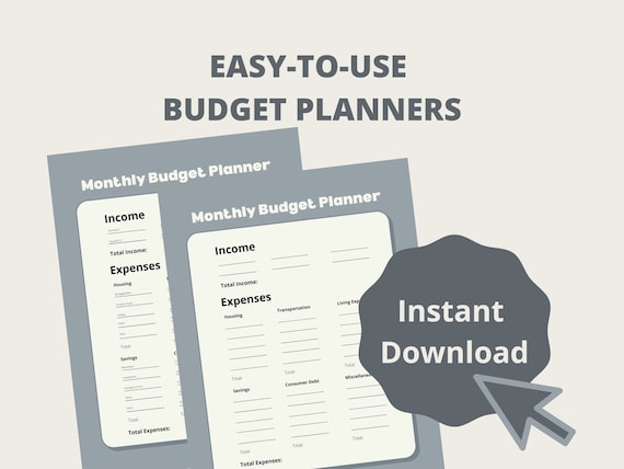 Printable Monthly Budget Planner Templates Fillable and - Etsy
