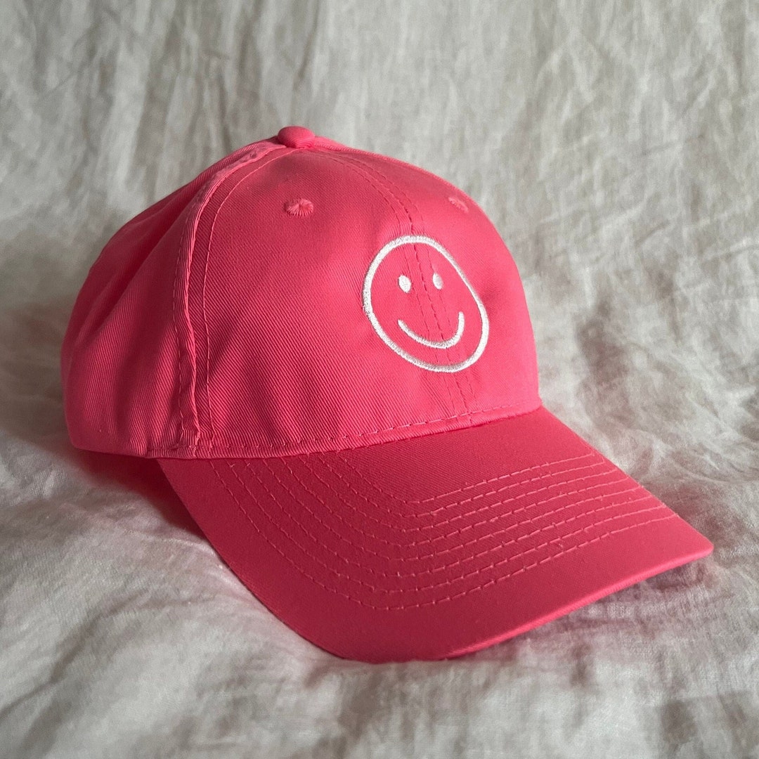Smiley Face Hat Embroidered Trendy Baseball Cap Etsy