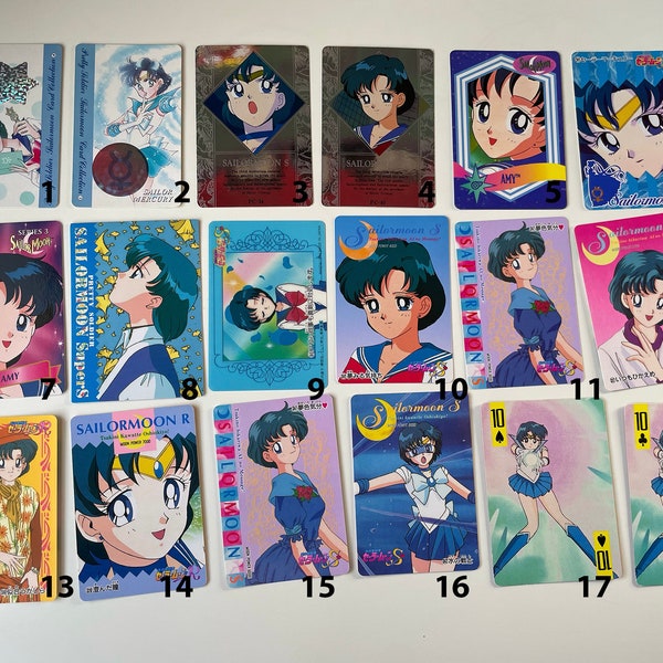 1x Carta da collezione Sailor Mercury / Vintage anni '90 / Ami, Amy / Sailor Moon