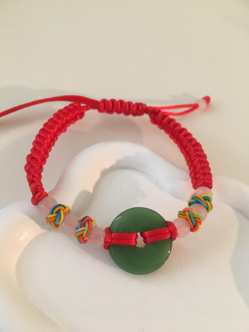 Handmade Jade Red String Bracelet: Adjustable Lucky Charm, Chinese Jade image 10