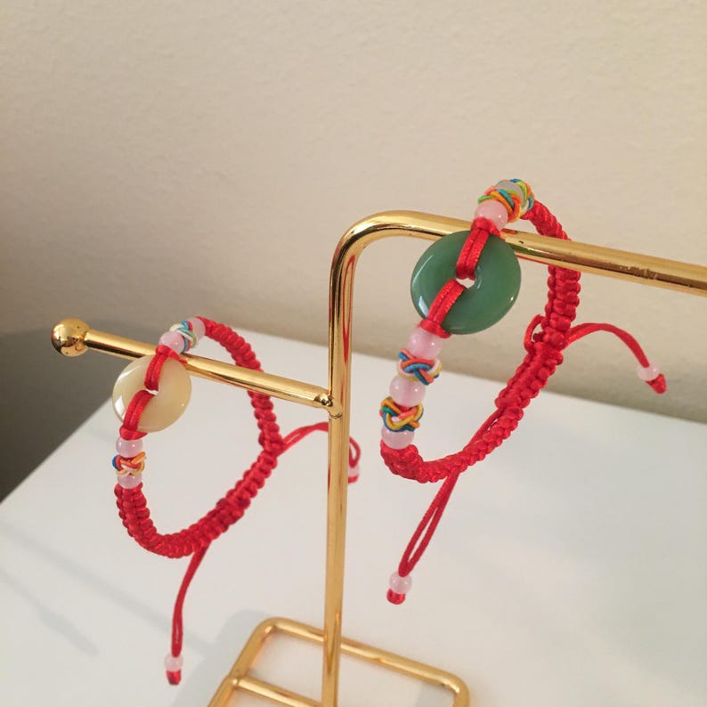 Handmade Jade Red String Bracelet: Adjustable Lucky Charm, Chinese Jade image 8