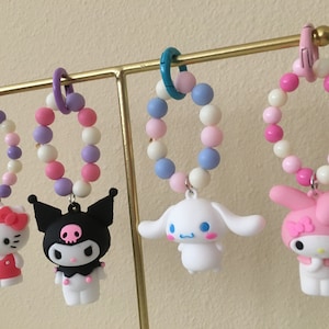 Super Cute Sanrio Beaded Phone Charm Straps/ Cartoon Phone Charm/ Hello Kitty Phone Charm/ My Melody/ Kuromi/ Cinnamoroll/ Anime Phone Strap