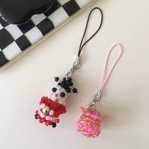 Handmade God of Wealth Beaded Phone Charm: Lucky New Year Strap/ Chinese Style Charm