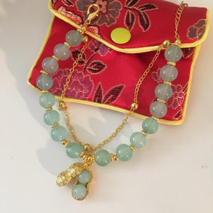Chinese Style Energy Jade Good things happen Bead Bracelet/ Stone Bead Women Bracelet/ Gift For Her, Lucky Bracelet/ Chinese Lucky Bracelets